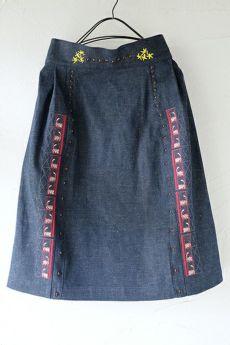 YOSHIYO ヨシヨ <BR>Denim  Embroidery Skirt (SS)