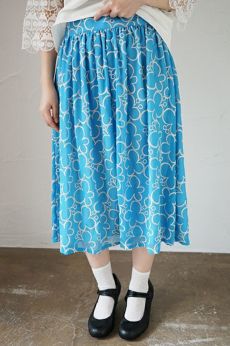peu pres プープレ <BR>ノアール 蝶々刺繍ギャザースカート(SS)