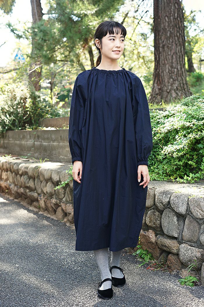 pot and tea ポットアンドティー スモックボリュームワンピース(春秋冬  