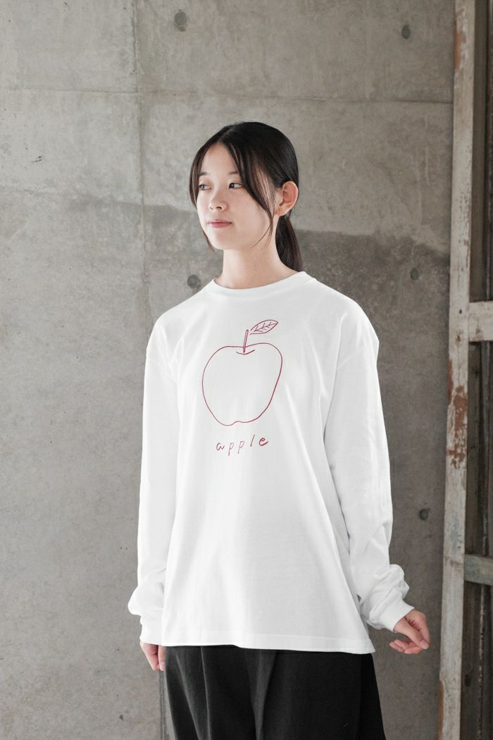 pot and tea ポットアンドティー <br>リンゴ長袖Tシャツ(NEW 春秋冬)