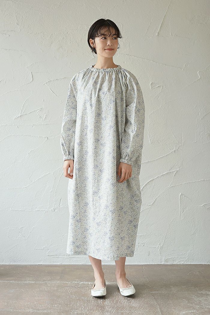 pot and tea ポットアンドティー 花柄スモックボリュームワンピース(春  