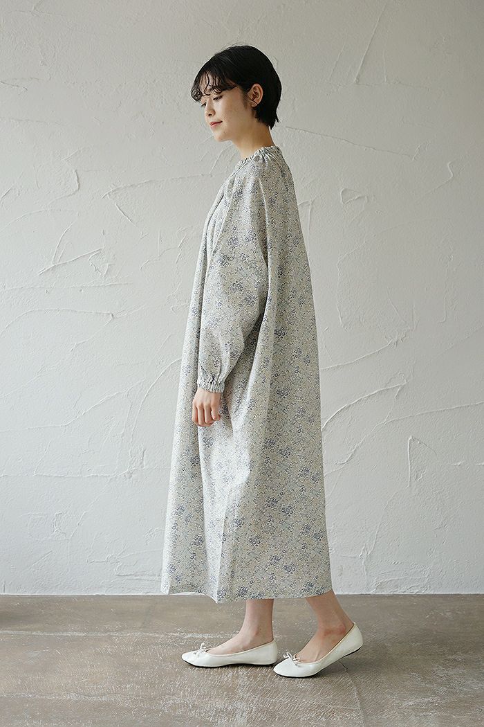 pot and tea ポットアンドティー 花柄スモックボリュームワンピース(春  