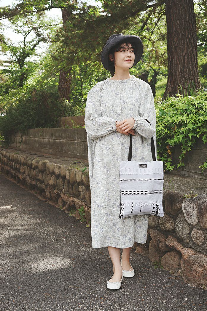 pot and tea ポットアンドティー 花柄スモックボリュームワンピース(春  