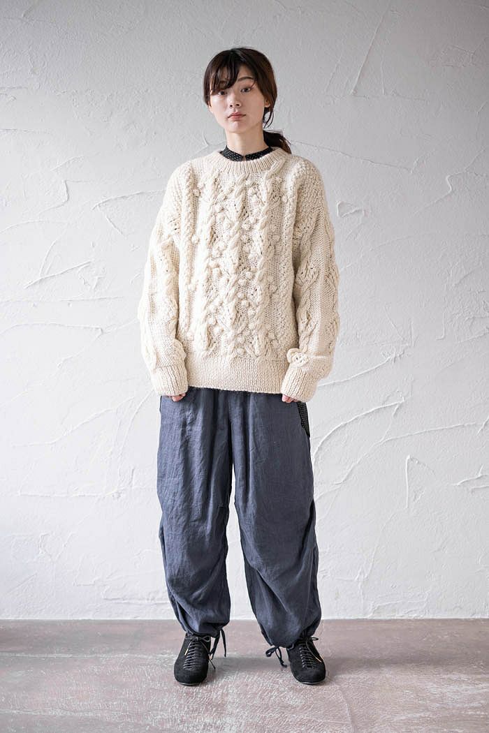 yuni ユニ ネパールハンドニット オーバーサイズプルオーバー(23AW  