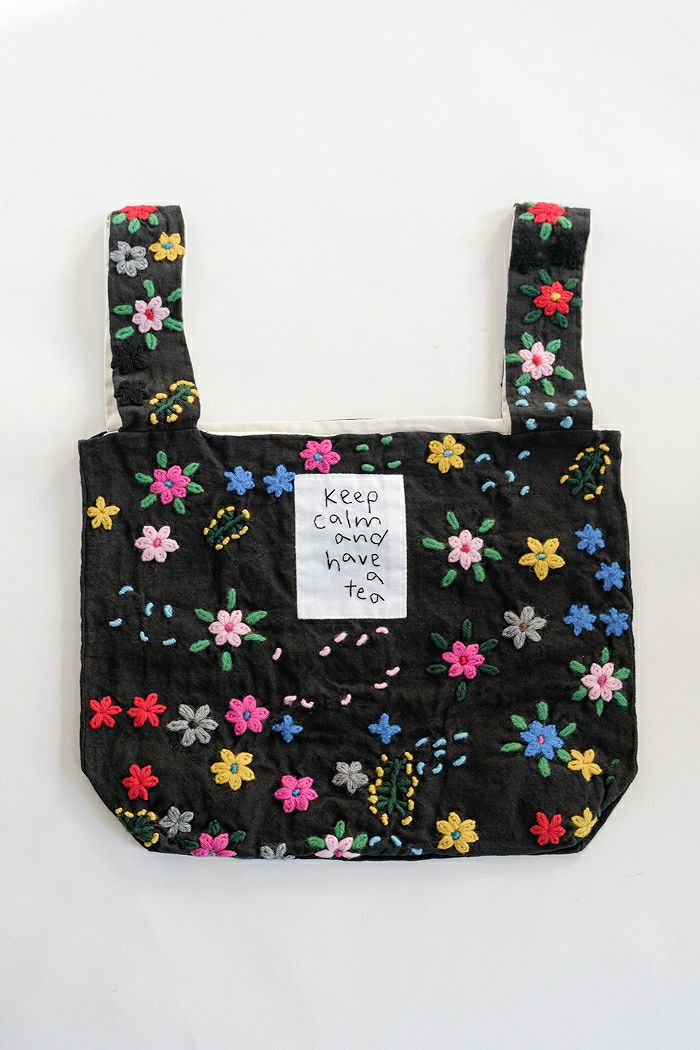 pot and tea ポットアンドティー <br>毛糸刺繍バッグ(basic)
