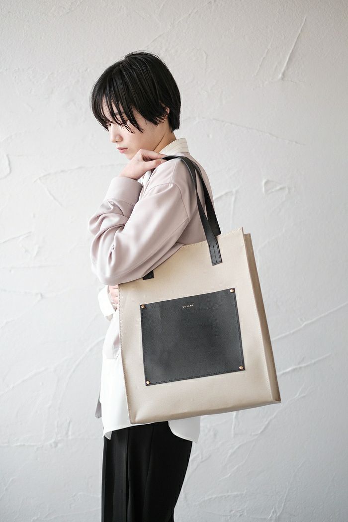 クルニ CULLNI Leather キャンバス トートバック ハンドバッグトート