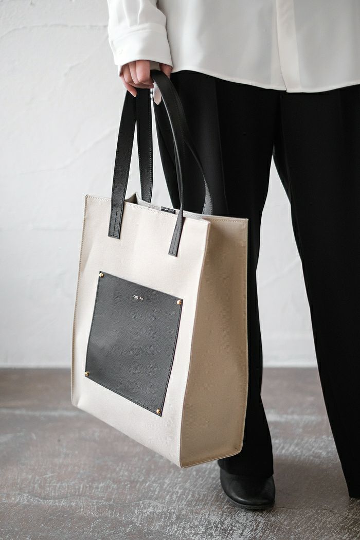 CULLNI クルニ Leather Pocket Canvas Tote(basic) | T.T. GARRET