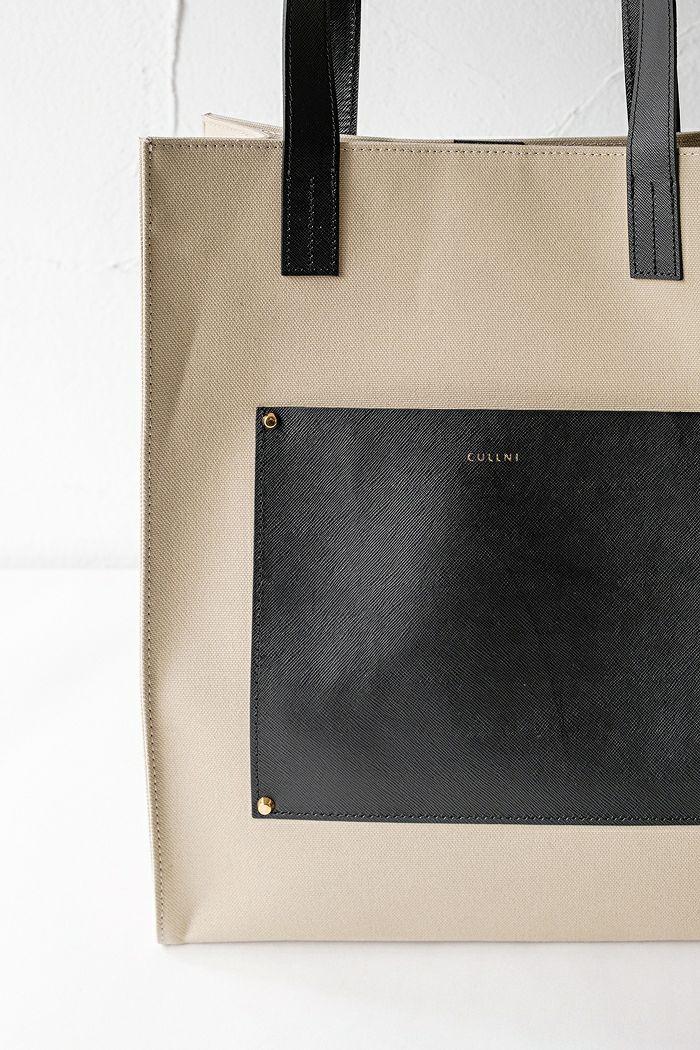 CULLNI クルニ Leather Pocket Canvas Tote(basic) | T.T. GARRET