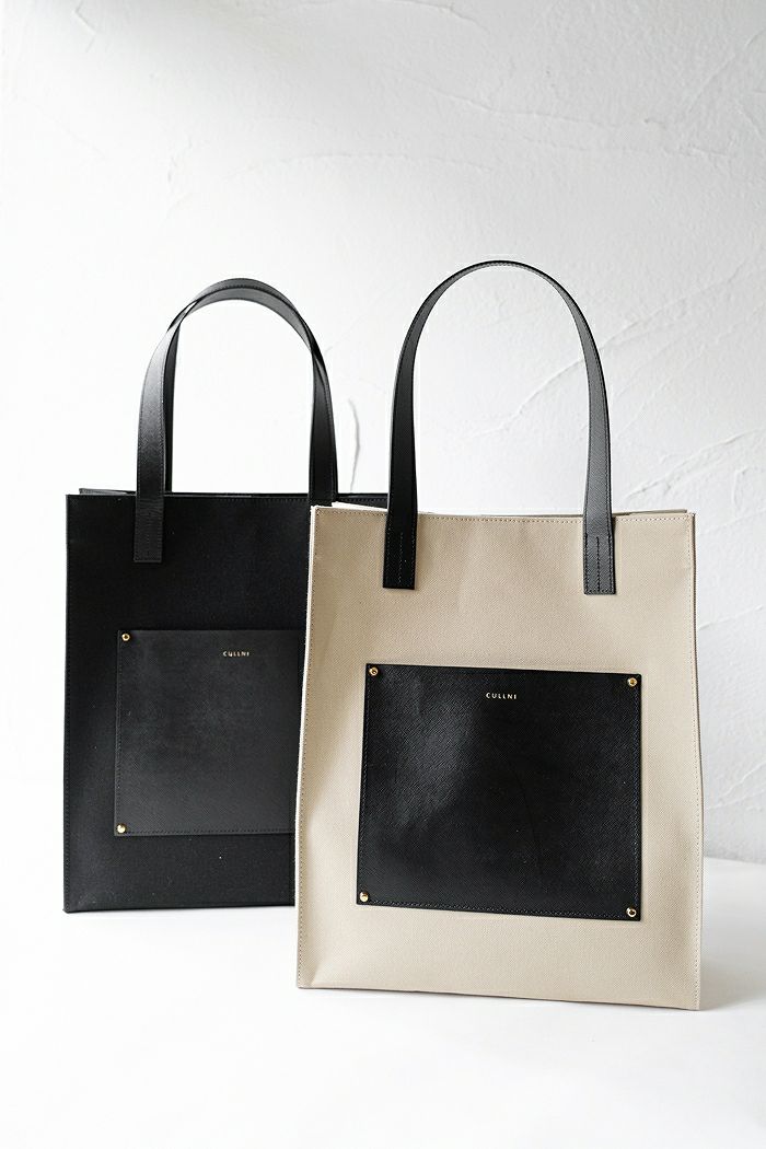 CULLNI クルニ Leather Pocket Canvas Tote(basic) | T.T. GARRET