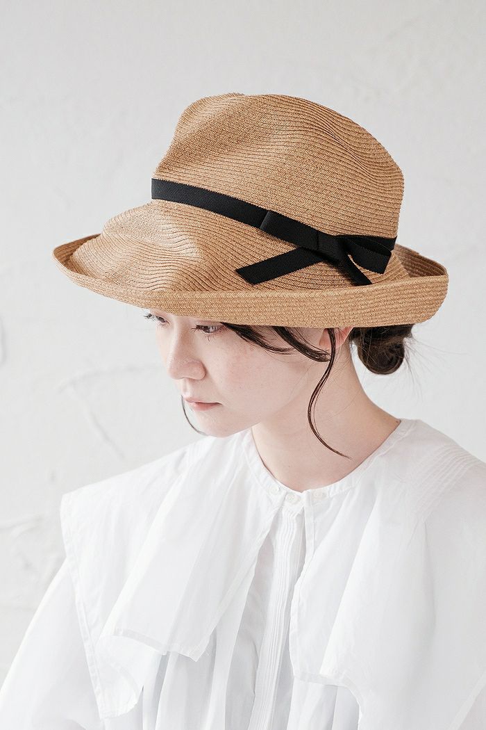 mature ha. マチュアーハ boxed hat 11cm brim -grosgrain ribbon 