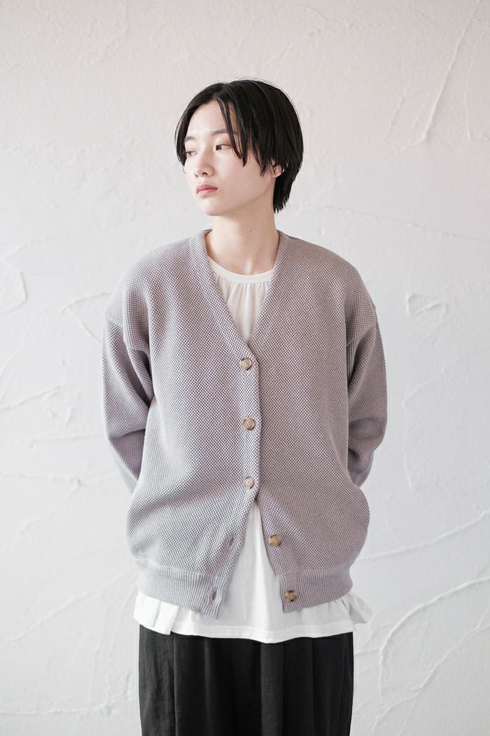 crepuscule クレプスキュール Moss Stitch V/N Cardigan (SS) | T.T.