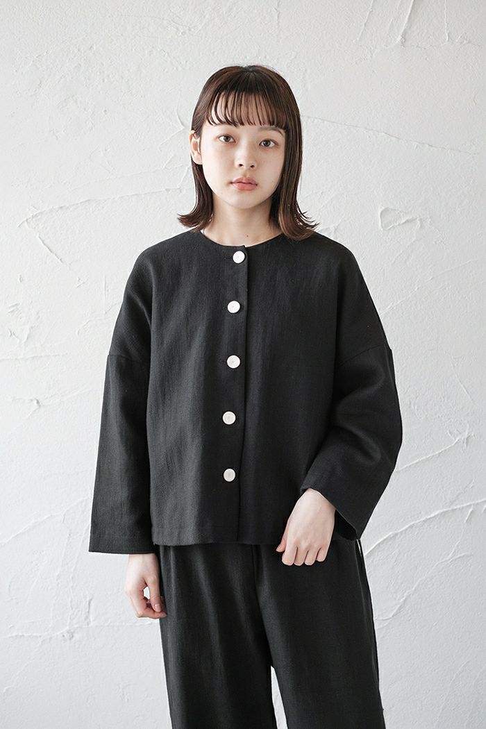 pot and tea ポットアンドティー <br>綿麻ドロップショルダージャケット(通年)