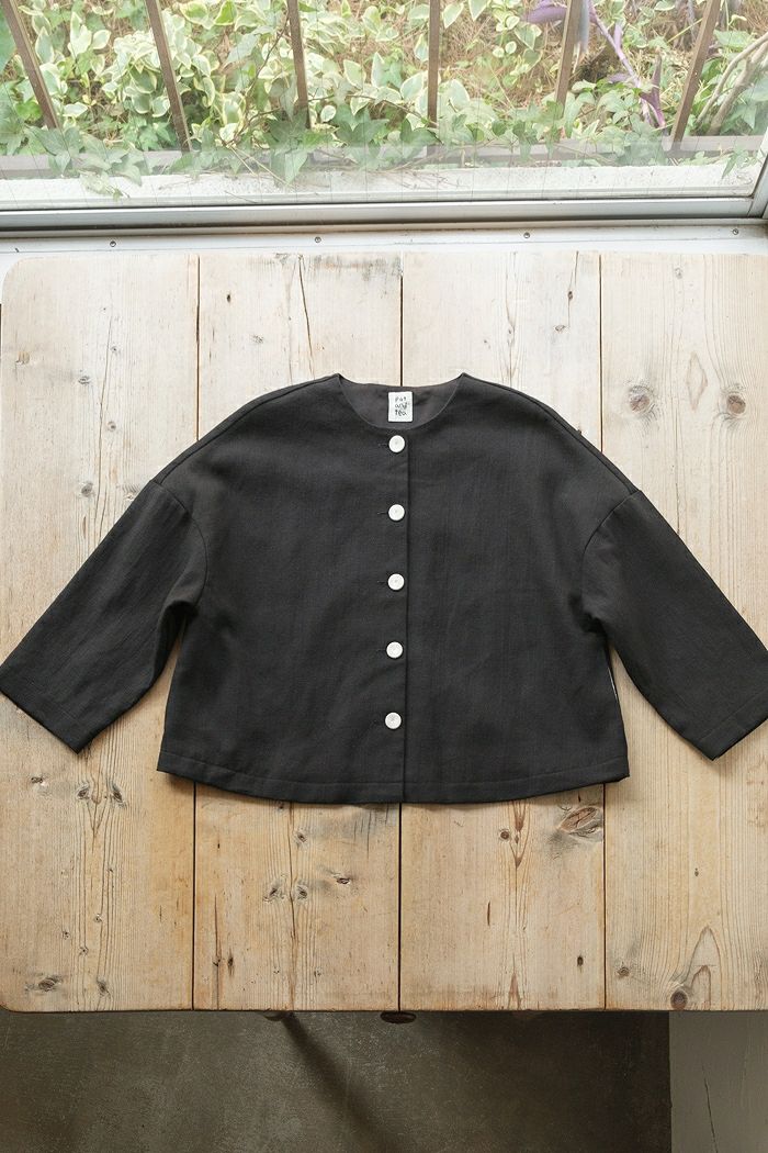 pot and tea ポットアンドティー 綿麻ドロップショルダージャケット
