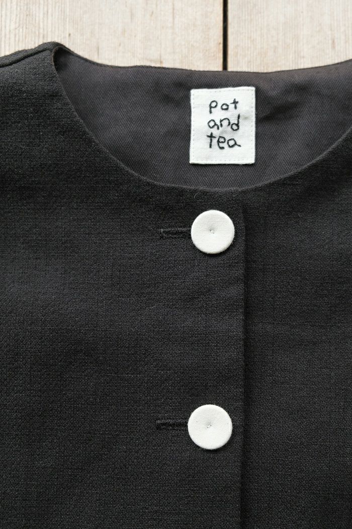 pot and tea ポットアンドティー 綿麻ドロップショルダージャケット 