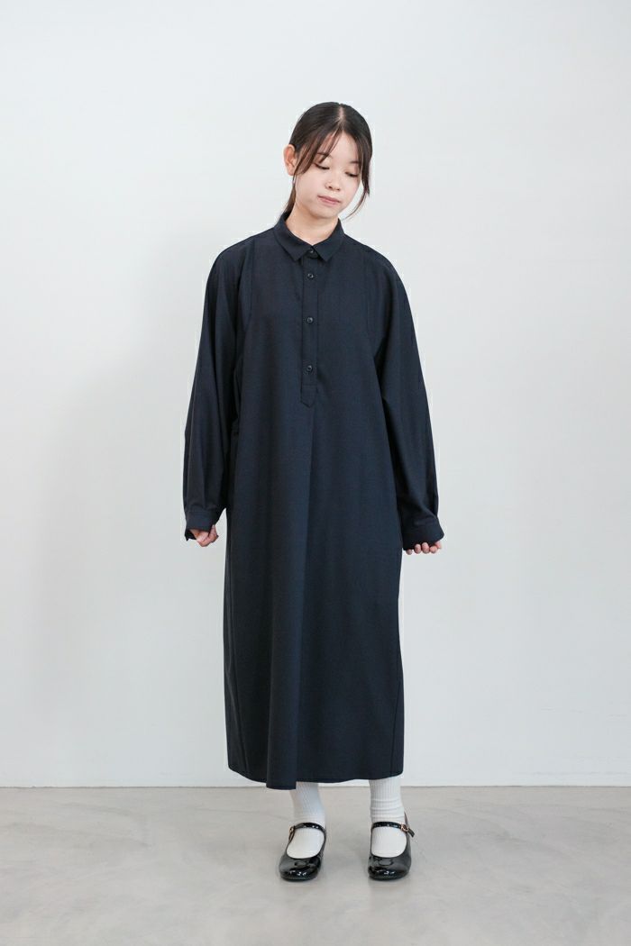 yuni ユニ <BR>super120オックスシャツワンピース(24AW)