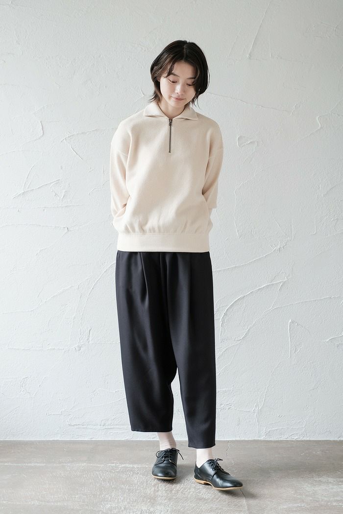 crepuscule クレプスキュール Moss stitch Half Zip Polo (22AW 