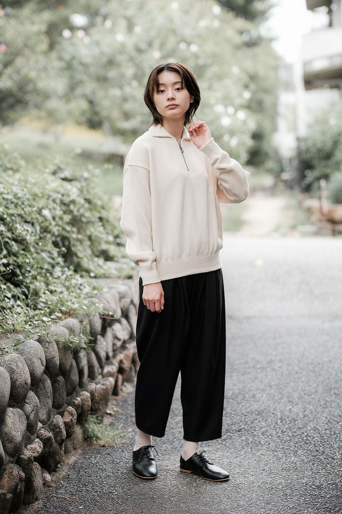 crepuscule クレプスキュール Moss stitch Half Zip Polo (AW