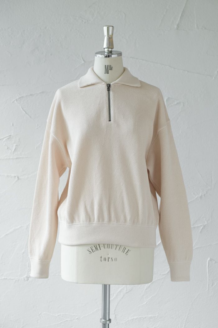 crepuscule クレプスキュール Moss stitch Half Zip Polo (AW