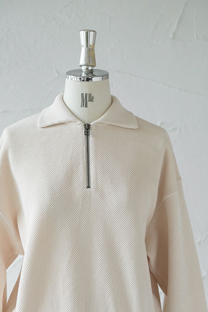 crepuscule クレプスキュール Moss stitch Half Zip Polo (AW