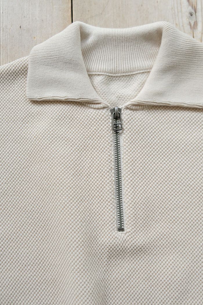 【新品・未使用】Moss Stitch Half Zip Polo（サイズ・2） crepuscule - 【残りわずか】Moss Stitch Half Zip Polo