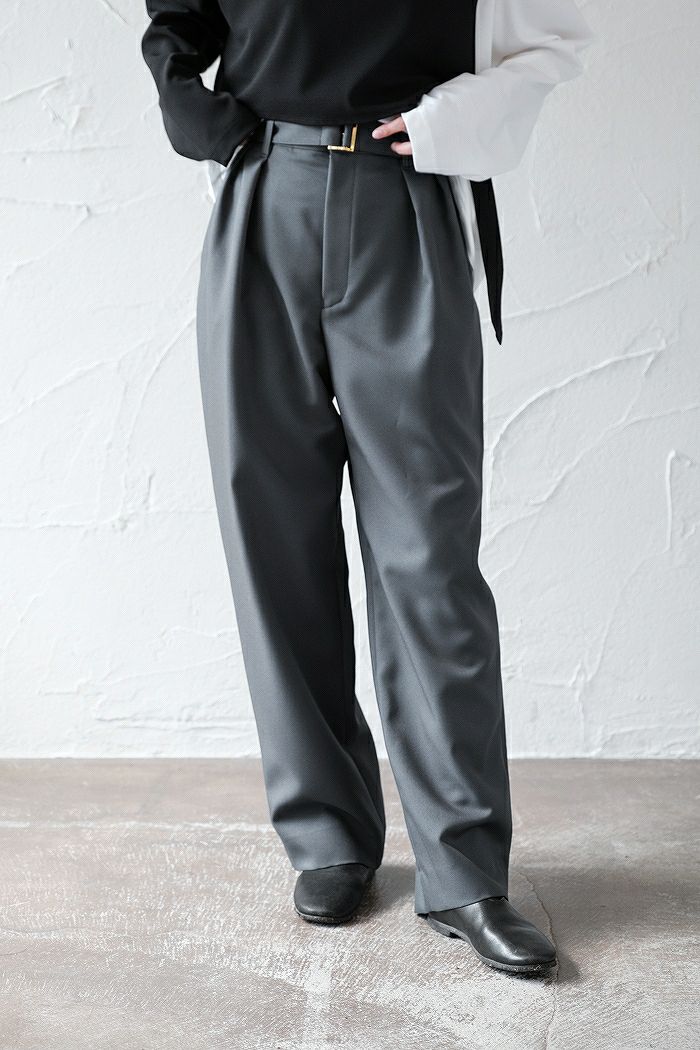 CULLNI クルニ 2 Tuck Wide Pants With Long Belt(22AW) | T.T. GARRET