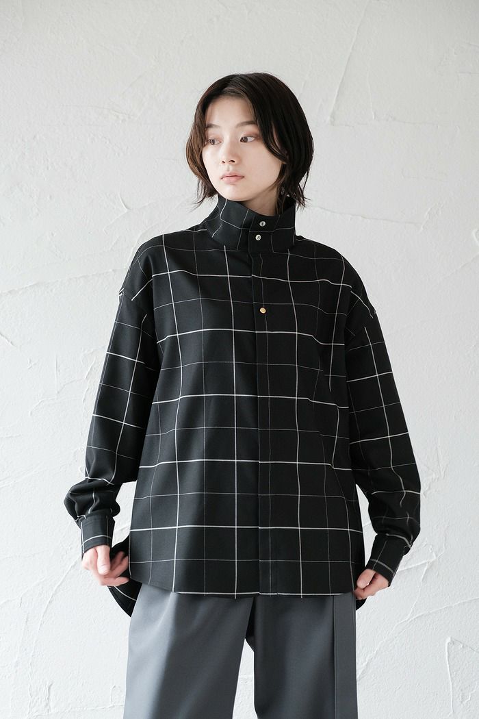 CULLNI クルニ Windpen Check Stand Collar Shirts(22AW) | T.T. GARRET