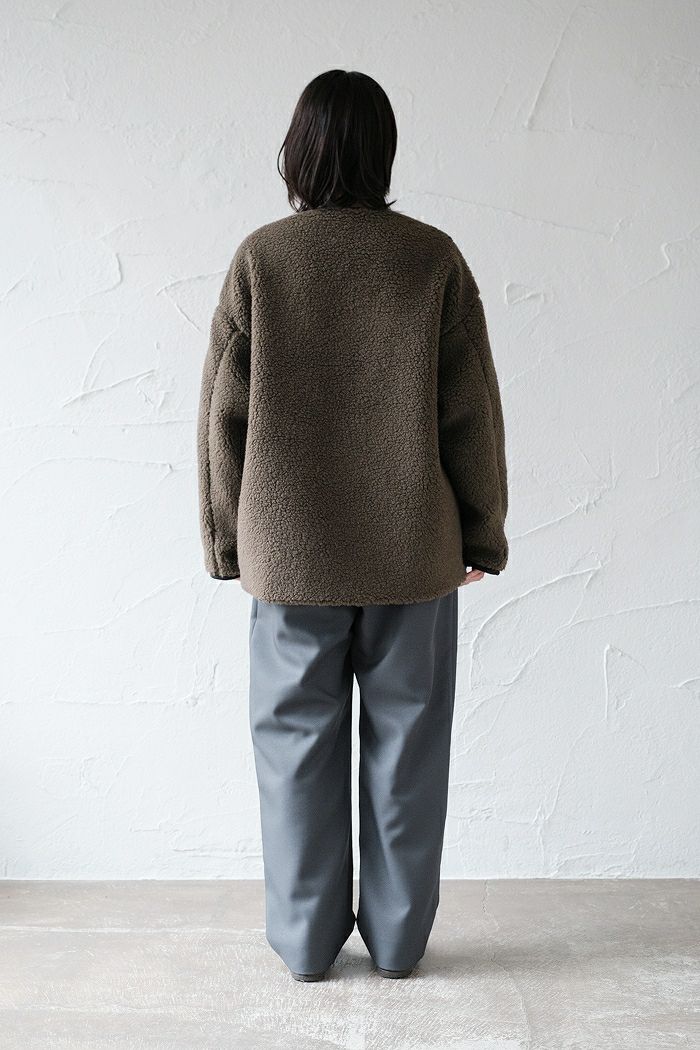 CULLNI クルニ Wool Mix Boa Collarless Riders Blouson(22AW) | T.T.