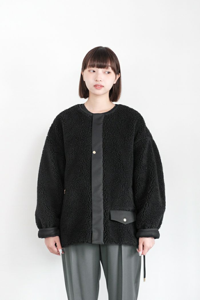 CULLNI クルニ Wool Mix Boa Collarless Riders Blouson(AW) | T.T. GARRET