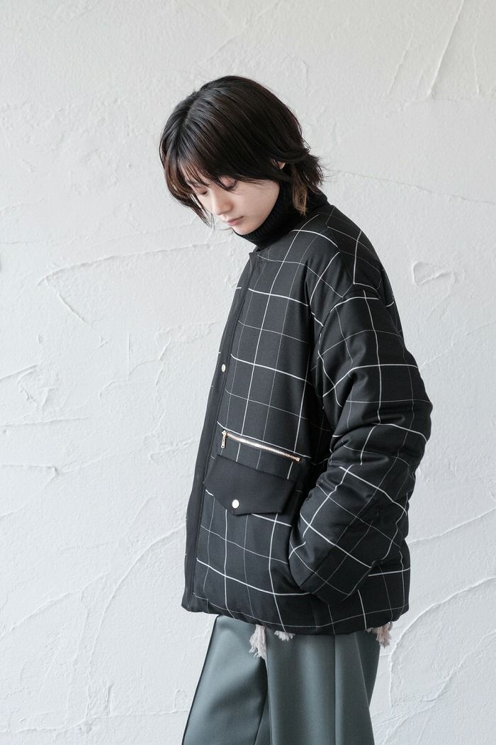 CULLNI クルニ , Windpen Check No Collar Down Jacket(22AW)