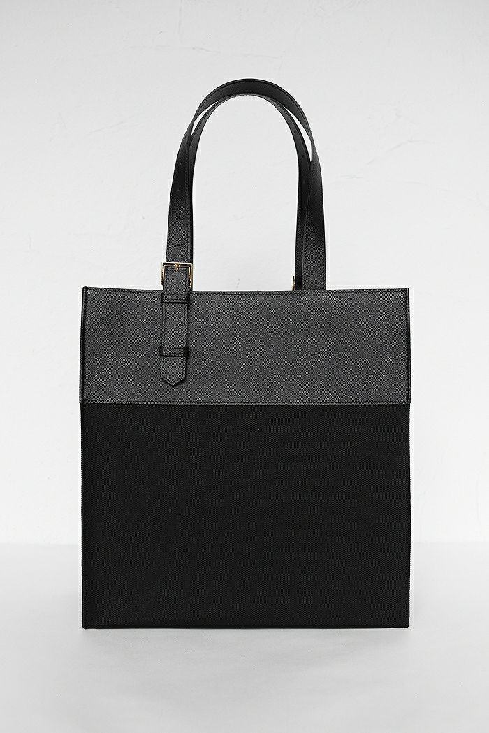 CULLNI クルニ Belt Handle Leather & Canvas Combination Tote CULLNI クルニ Belt Handle Leather & Canvas Combination Tote