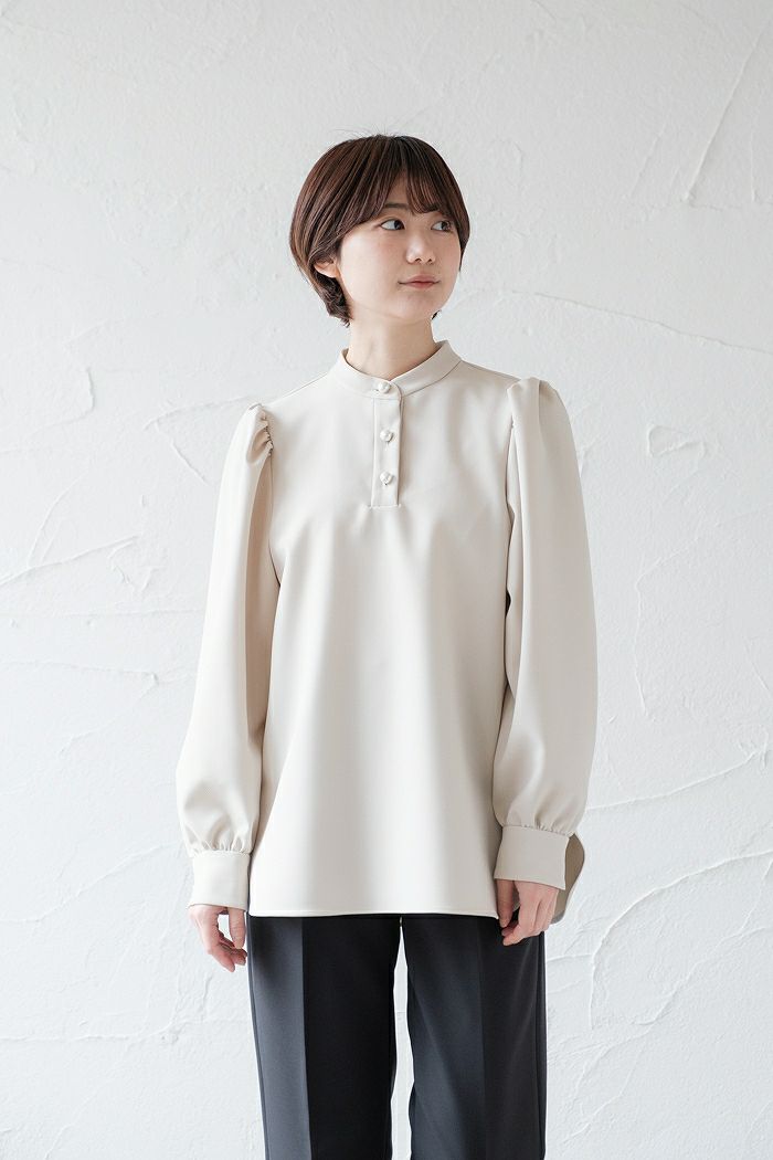 SONO NAVY ソーノネイビー <BR>ダブルクロスエッセンシャルブラウス(23SS)