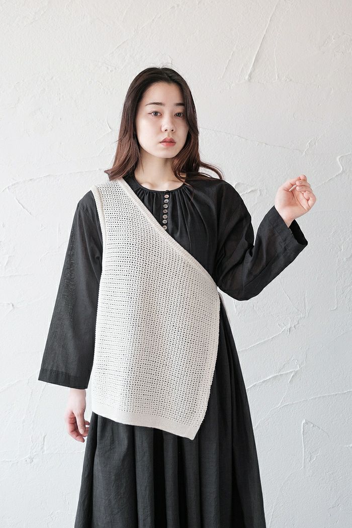 yuni ユニ washi knitワンショルダーベスト(23SS) | T.T. GARRET