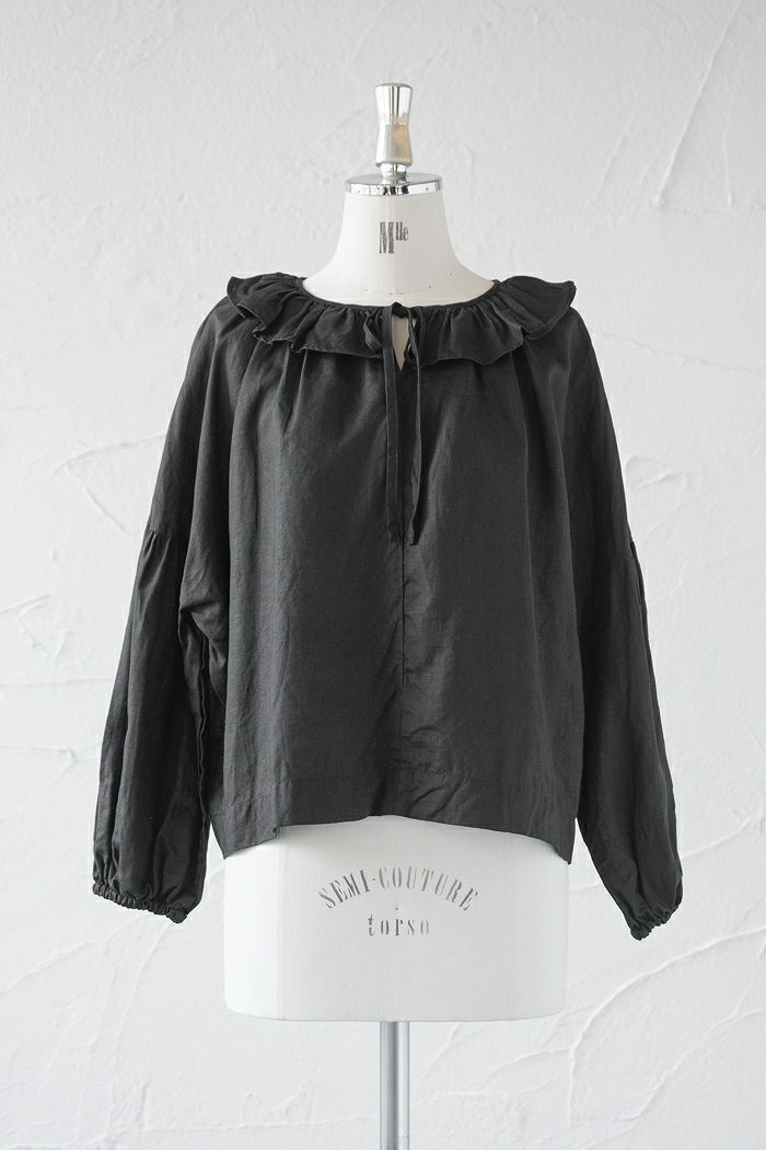 Gauze# ガーゼ <br>ピエロカラーリネンアンティークブラウス(23SS)