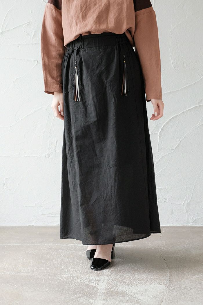 MAUVAISES HERBES モヴェズエルヴ <br>C/L ロングスカート(23SS)