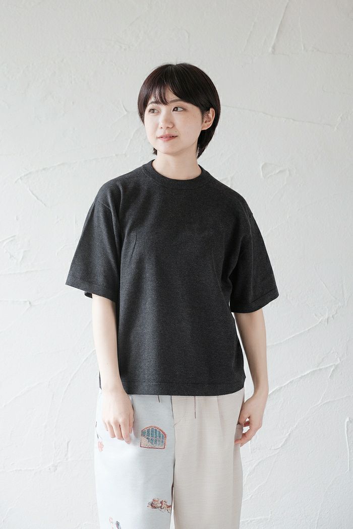 crepuscule クレプスキュール Moss stitch Moc Neck L/S sweat (22AW