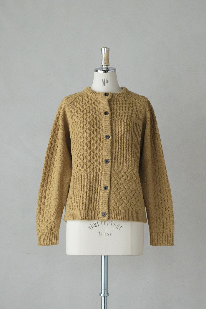 PAR ICI パーリッシィ <br>ケーブルパッチワークカーディガン(24AW)