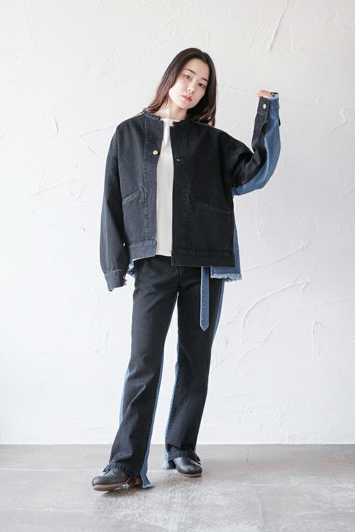 CULLNI クルニ Cut-off Band Collar Denim Blouson(23SS) | T.T. GARRET