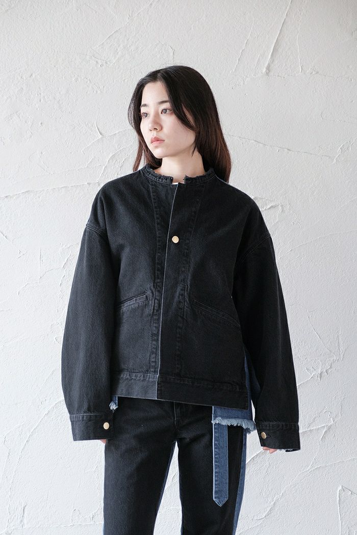 CULLNI クルニ Cut-off Band Collar Denim Blouson(23SS) | T.T. GARRET