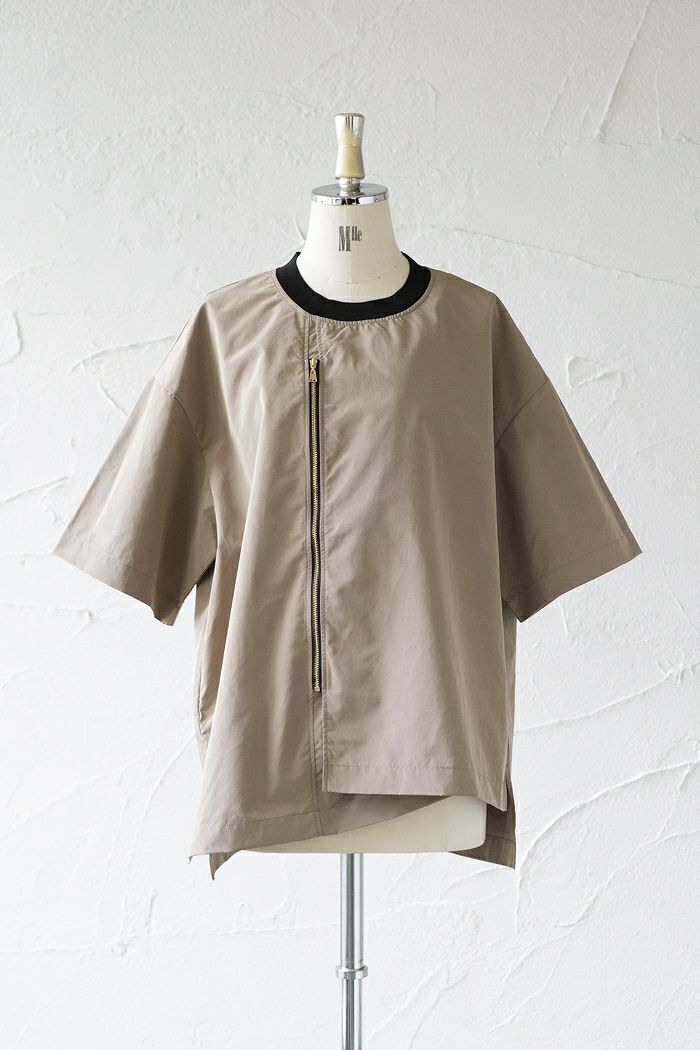 CULLNI クルニ <br>Front ZIP Taffeta Tee(23SS)