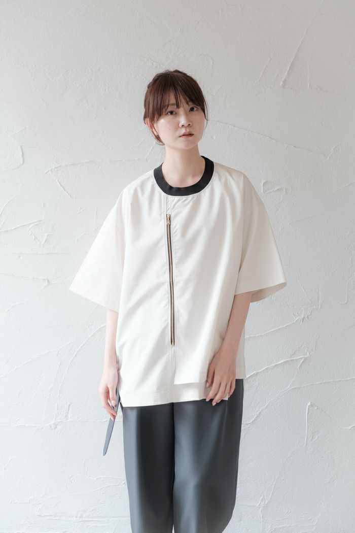 CULLNI クルニ Front ZIP Taffeta Tee(23SS) | T.T. GARRET