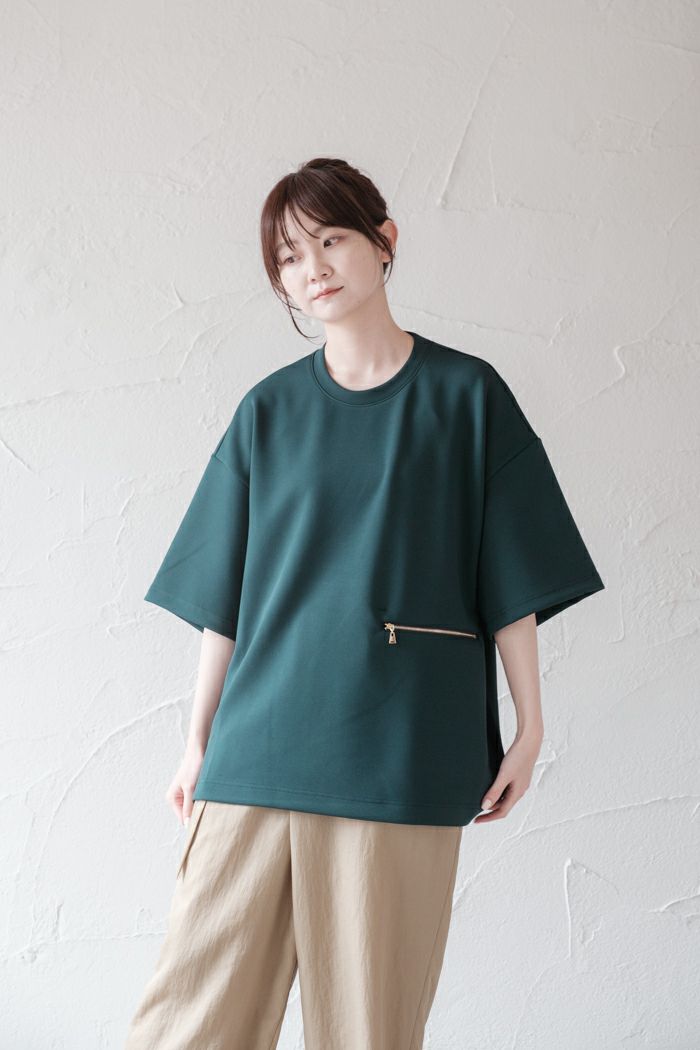 CULLNI クルニ Silky Twill Rib Neck Tee(23SS) | T.T. GARRET