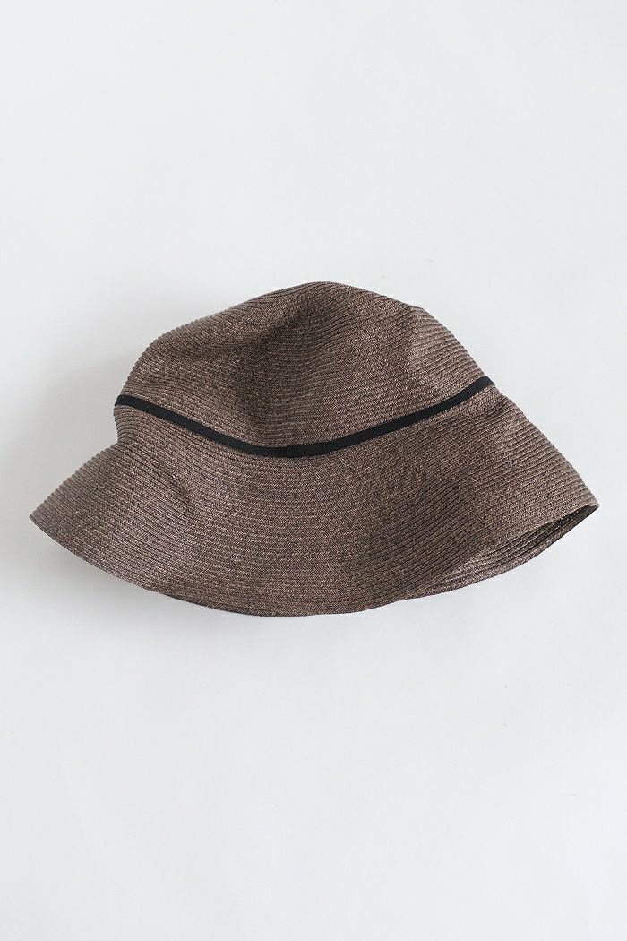 mature ha. マチュアーハ boxed hat 7cm brim -2tone color leather 