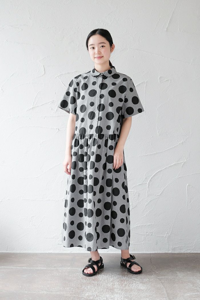 サイズ変更オプション 新品 ビュルデサボン gingham×dot プリント