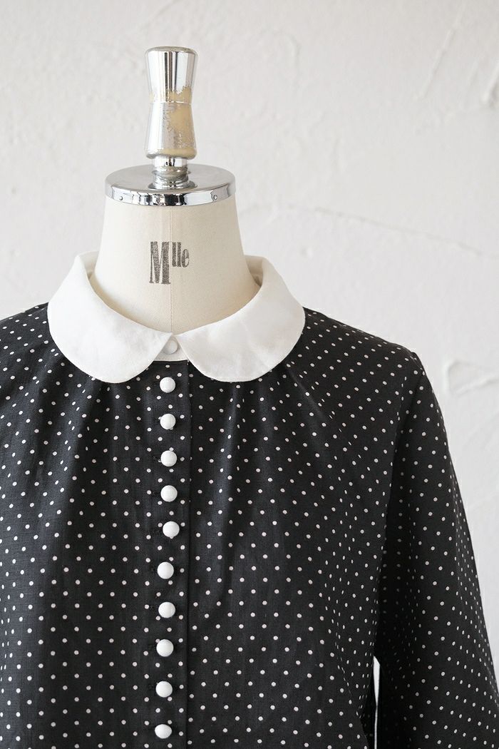 pot and tea ポットアンドティー ドット柄ブラウス(春夏秋) | T.T. GARRET