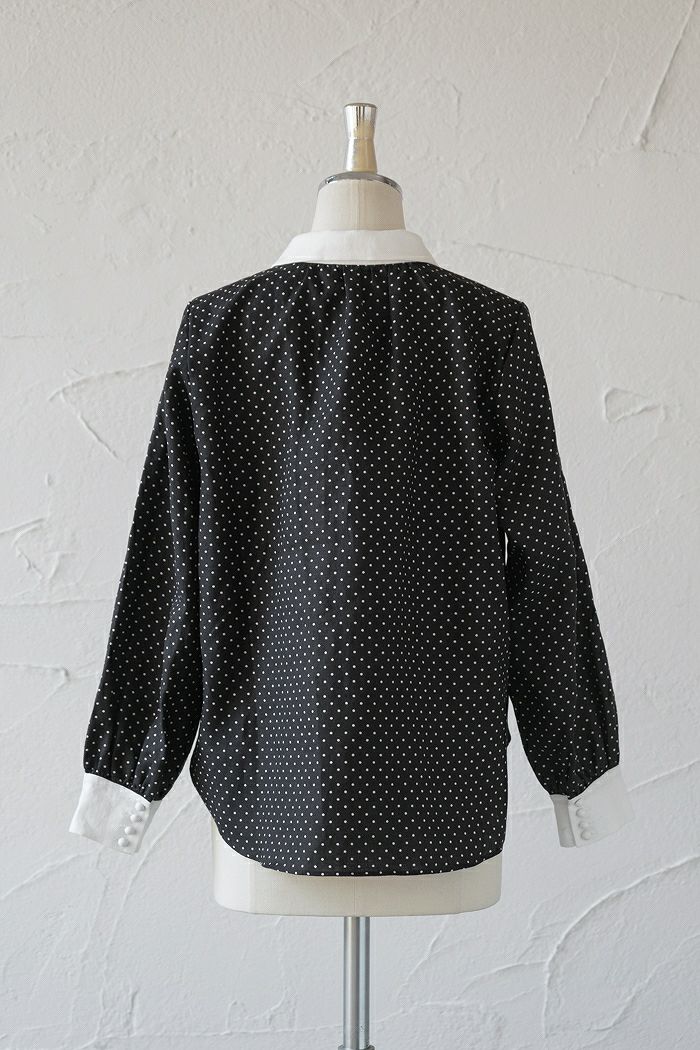 pot and tea ポットアンドティー ドット柄ブラウス(春夏秋) | T.T. GARRET