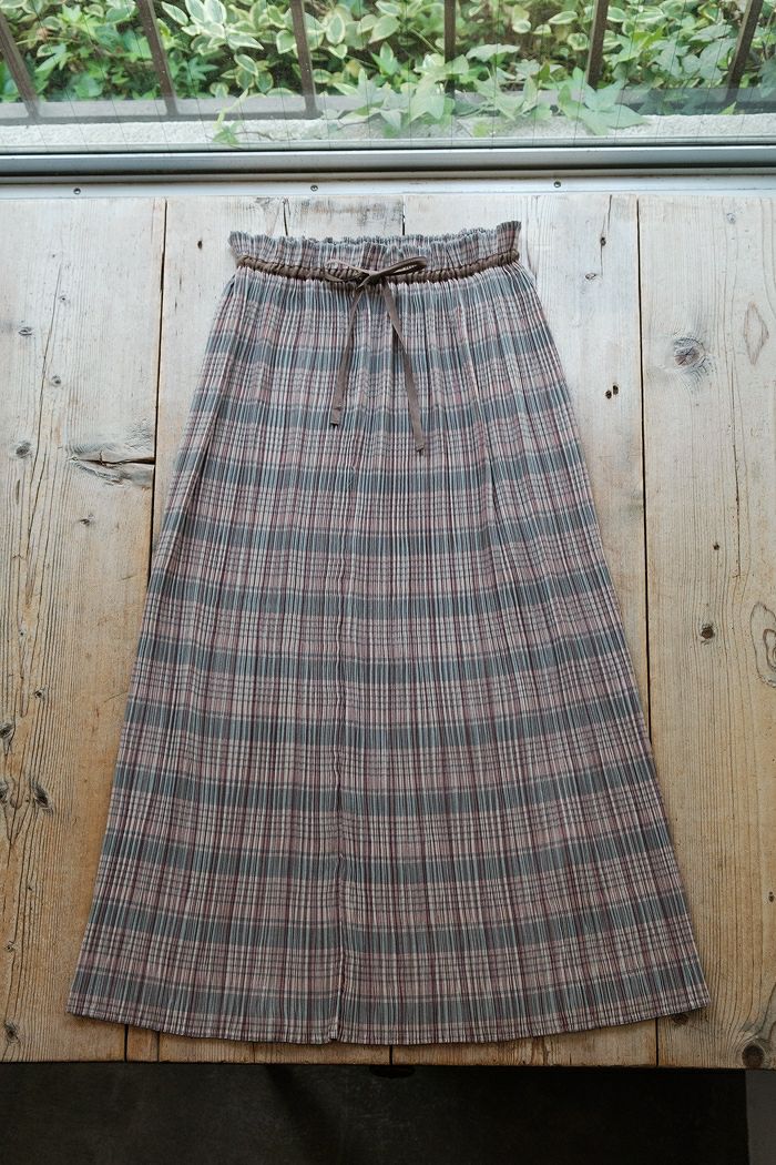 【yuni 】wool polyester チェックプリーツスカート yuni◇ウールポリエステルチェックプリーツスカート◇ : ＝ココリーネ