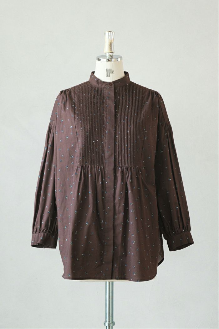 Pont de Chalons ポンデシャロン <br>ローズプリントピンタックブラウス(AW)