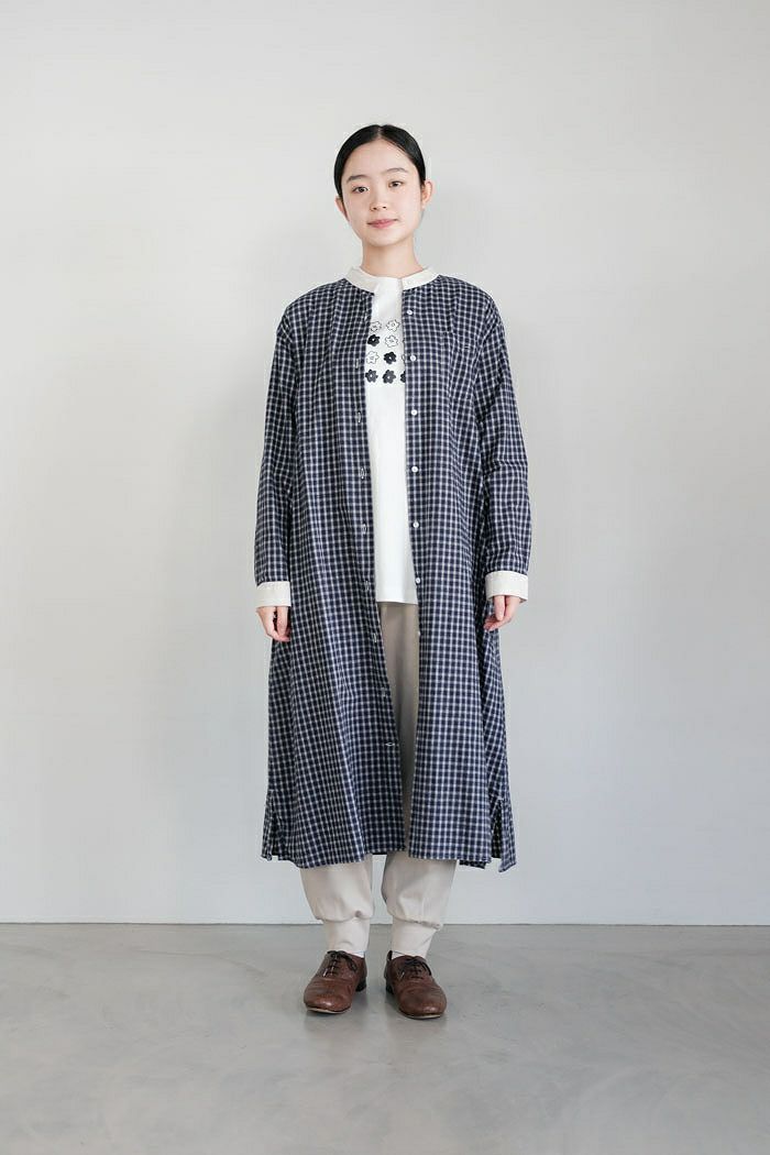 PAR ICI パーリッシィ ネルチェック クレリックワンピース(23AW