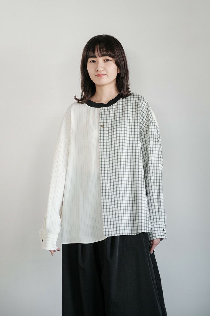 CULLNI クルニ Stripe & Check Mix Pullover(23AW) | T.T. GARRET