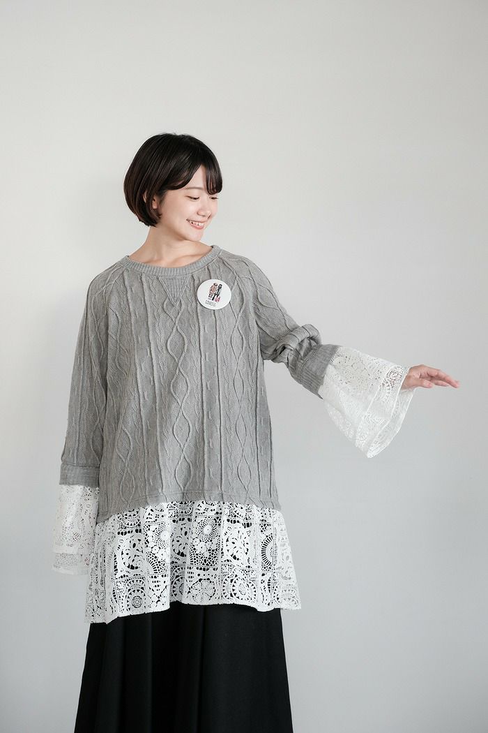bedsidedrama ベッドサイドドラマ Layer Lace Pullover (23AW) | T.T.